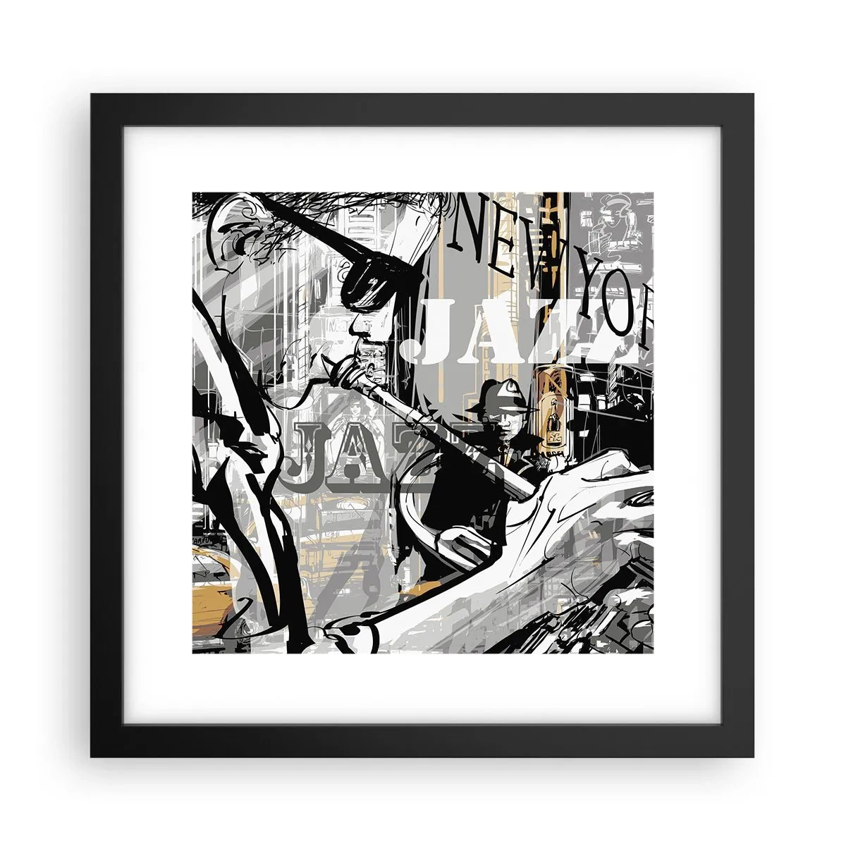 Poster in einem schwarzem Rahmen - Im Rhythmus von New York - 30x30 cm