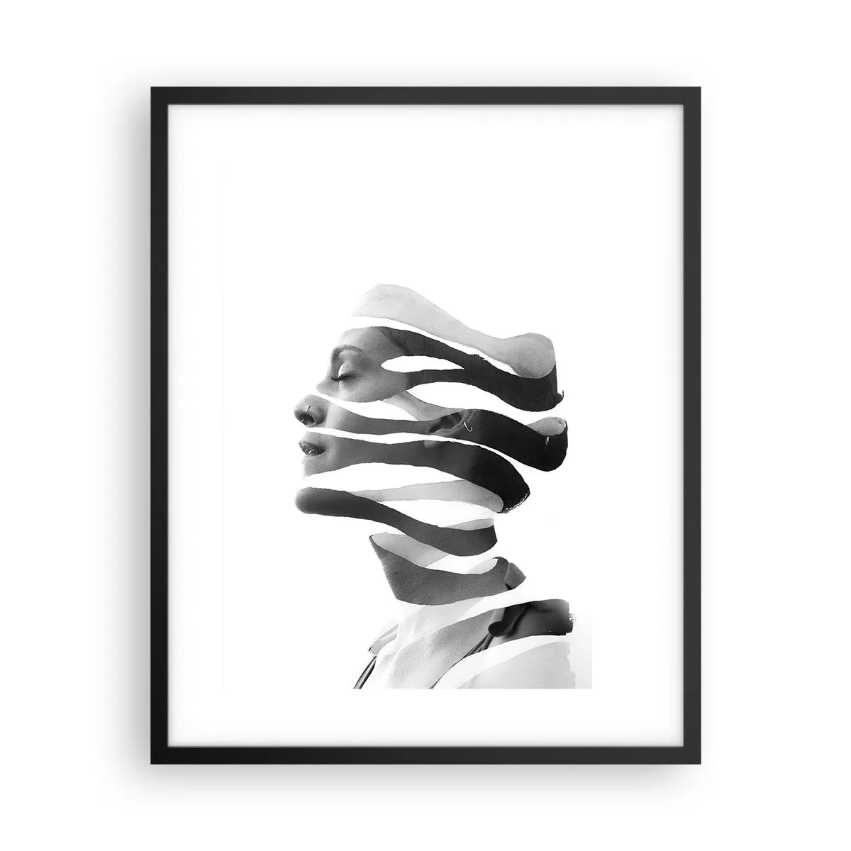 Poster in einem schwarzem Rahmen - Surreales Porträt - 40x50 cm