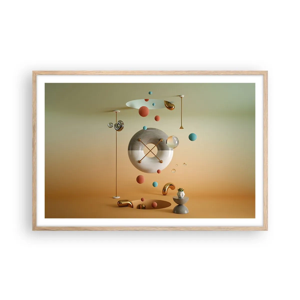 Poster in einem Rahmen aus heller Eiche - Alles kann passieren - 91x61 cm