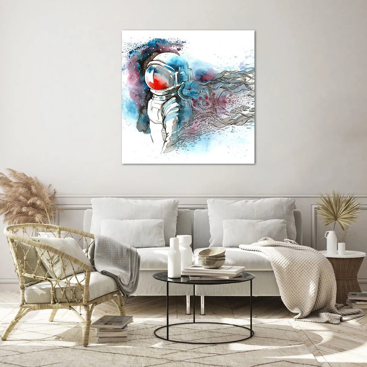 Glasbild - Bild auf glas - Allein mit Platz - 70x70 cm