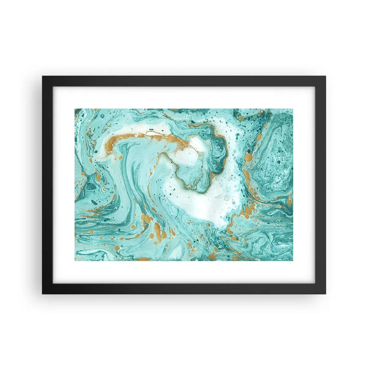 Poster in einem schwarzem Rahmen - Unter der großen Welle der Edo-Ära - 40x30 cm