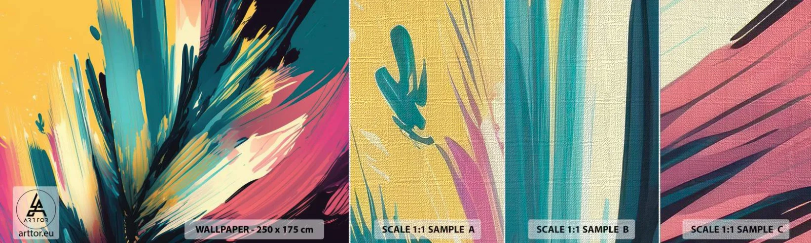 Fototapeten Muster Premium Canvas - Komposition – eine Explosion der Freude - Abstraktionismus, Stück, Modern - 100x30 cm