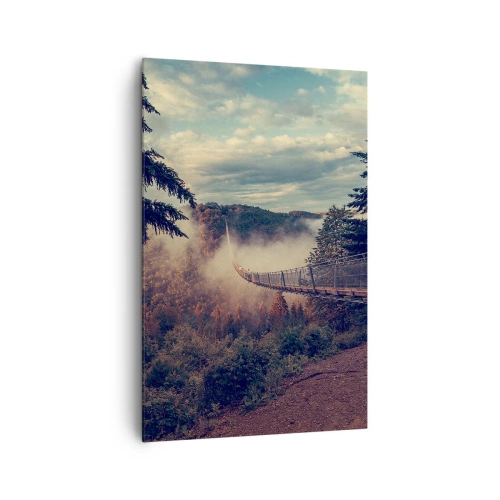 Bild auf Leinwand - Leinwandbild - Über dem Herbstwald - 80x120 cm