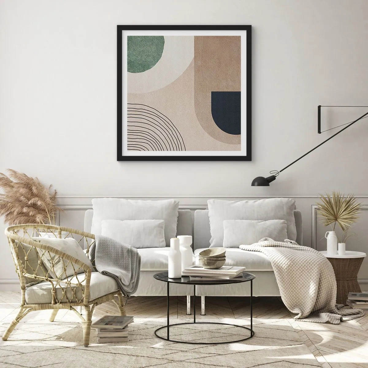 Poster in einem schwarzem Rahmen - Sanftheit des Ovals - 60x60 cm