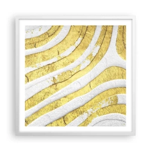 Poster in einem weißen Rahmen - Komposition in Weiß und Gold - 60x60 cm