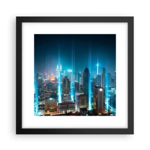 Poster in einem schwarzem Rahmen - Auf Berliner Art gegen den Himmel - 30x30 cm