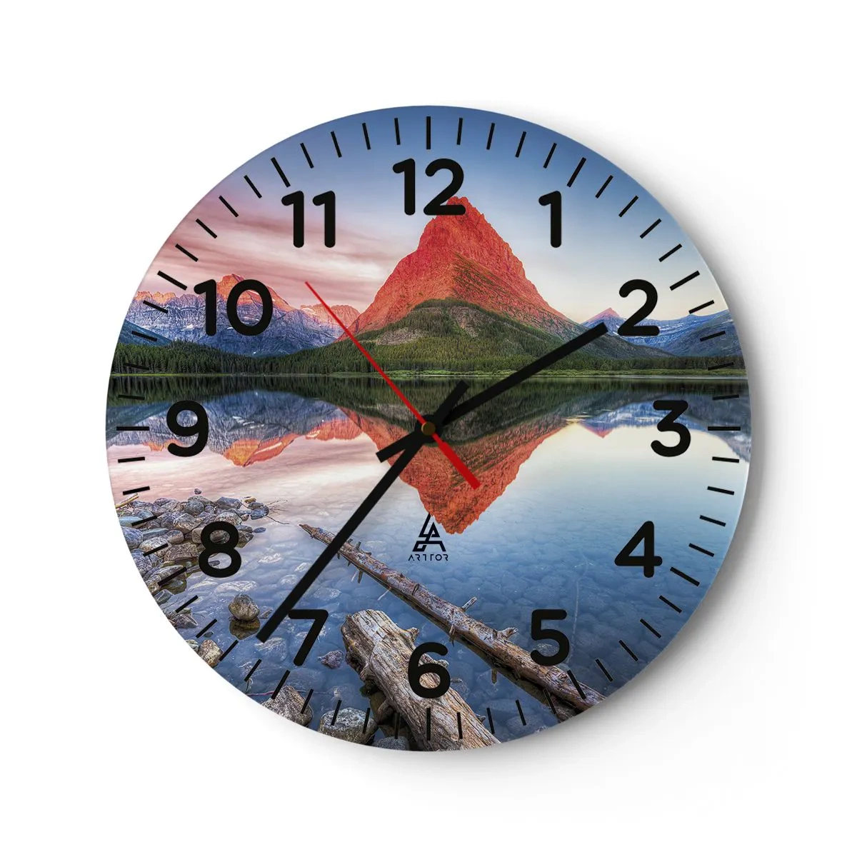 Wanduhr - Glasuhr - Hitze und Kälte - 40x40 cm