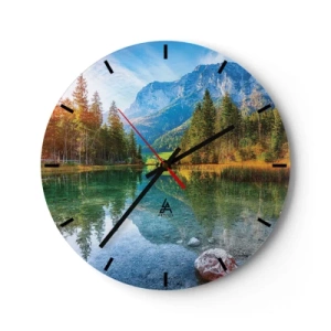 Wanduhr - Glasuhr - Die Sanftheit des Herbstes - 40x40 cm