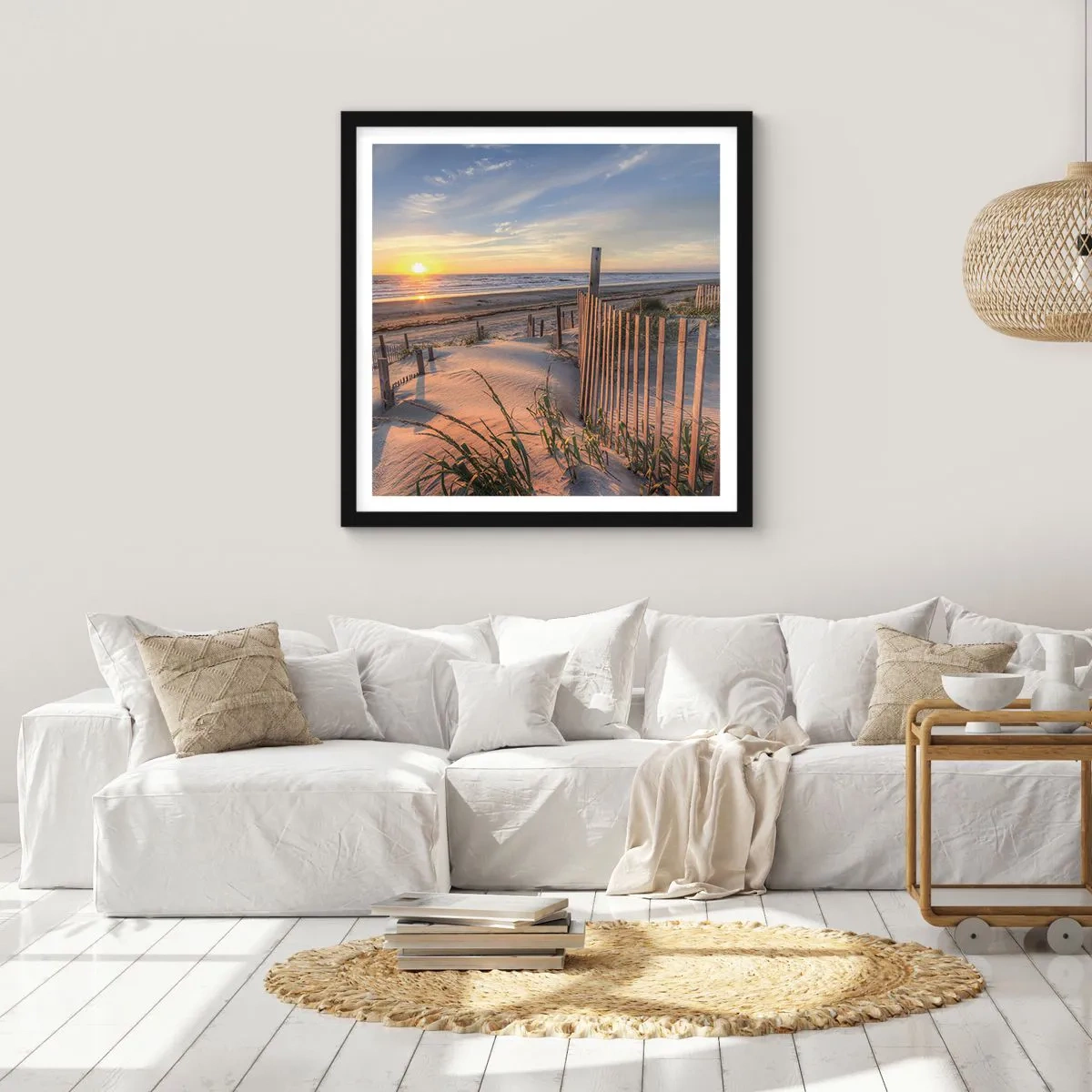 Poster in einem schwarzem Rahmen - Schein und Schatten des Windes - 60x60 cm