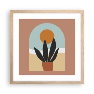 Poster in einem Rahmen aus heller Eiche - Kleine Freuden - 40x40 cm