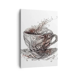Bild auf Leinwand - Leinwandbild - Dekorative Kaffeetasse mit kunstvollem Muster - 50x70cm - Tee für alles - Moderne Wanddekoration für Wohnzimmer und Schlafzimmer ARTTOR