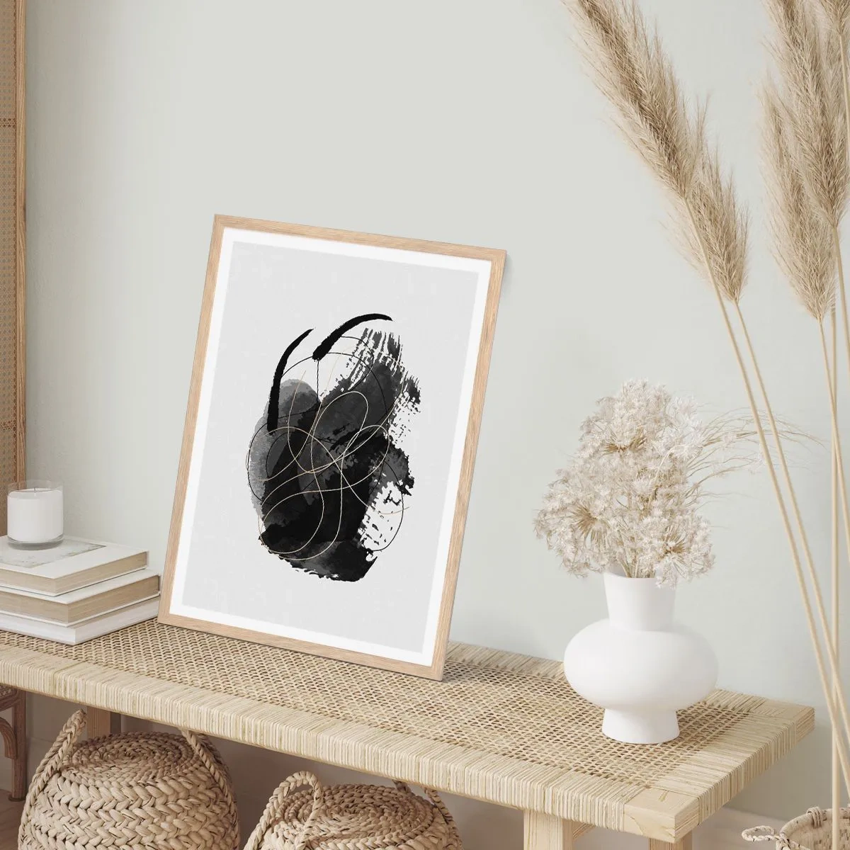 Poster in einem Rahmen aus heller Eiche - Aus Schwarz entstanden - 61x91 cm