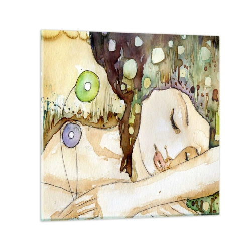 Glasbild - Bild auf glas - Ein smaragd-violetter Traum - 30x30 cm