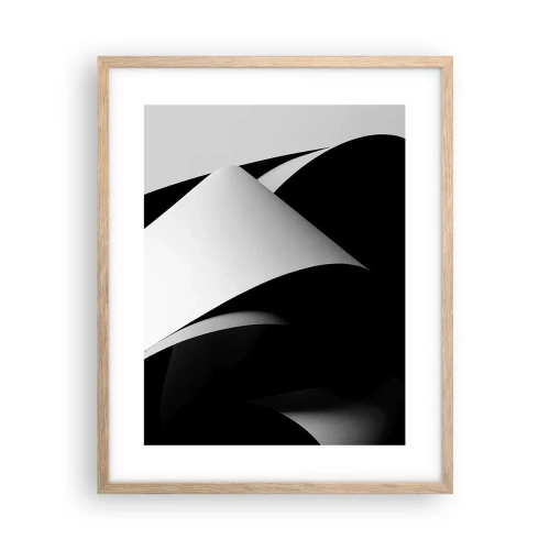 Poster in einem Rahmen aus heller Eiche - Lichtflächen aus der Schattentiefe - 40x50 cm