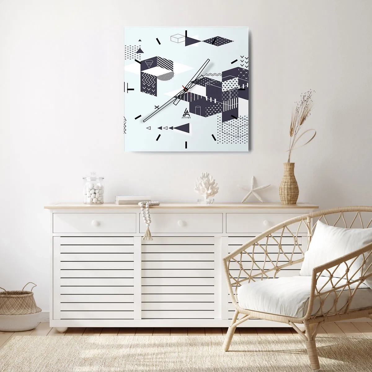 Wanduhr - Glasuhr - In der Seele eines Mathematikers - 30x30 cm