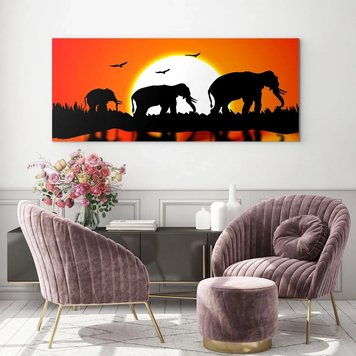 Glasbild - Bild auf glas - Und abends einen kleinen Drink trinken - 90x30 cm