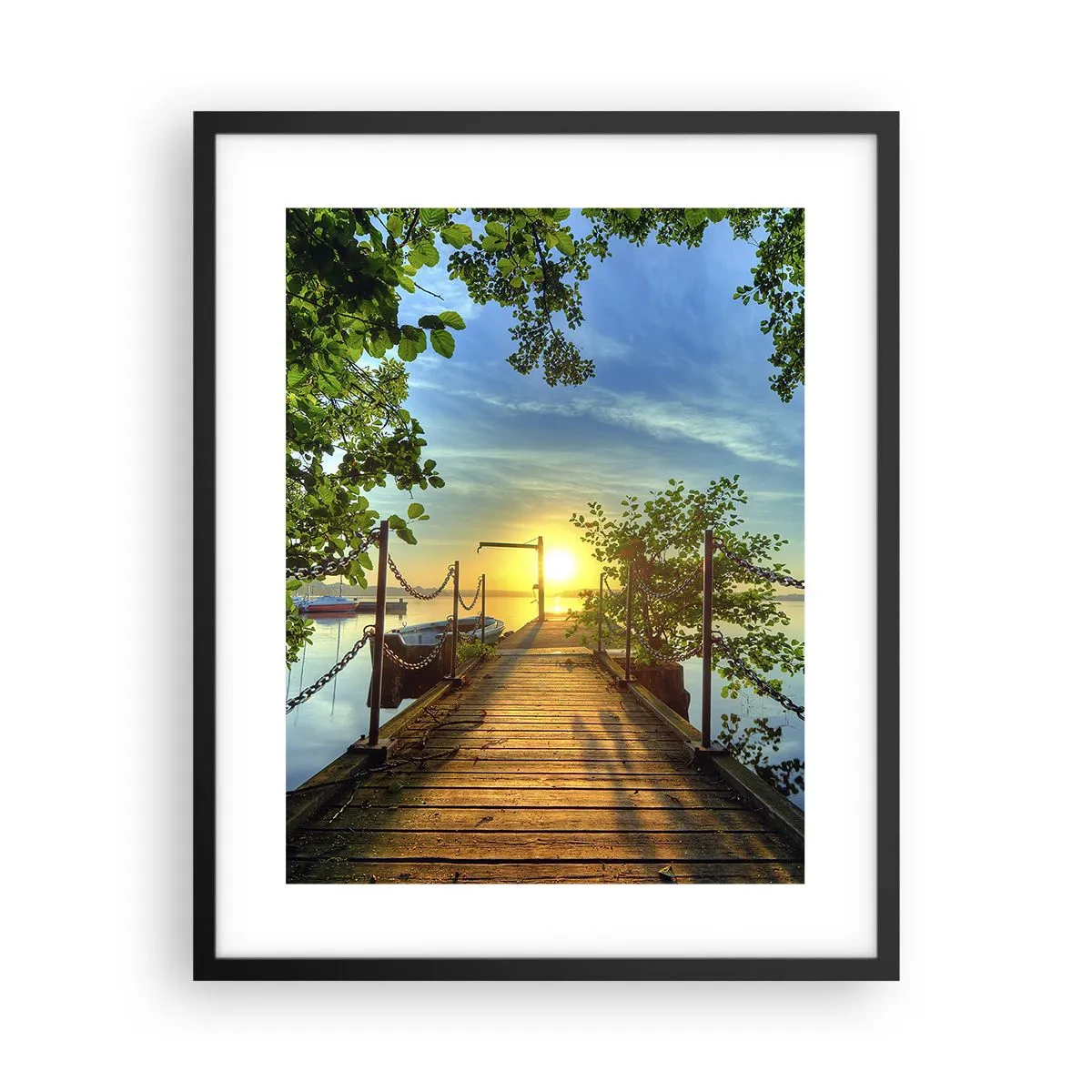 Poster in einem schwarzem Rahmen - Westen auf dem Wasser - 40x50 cm