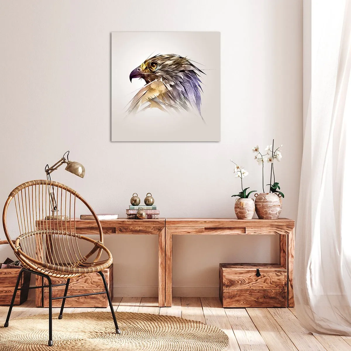 Bild auf Leinwand - Leinwandbild - Porträt eines Kriegers - 30x30 cm