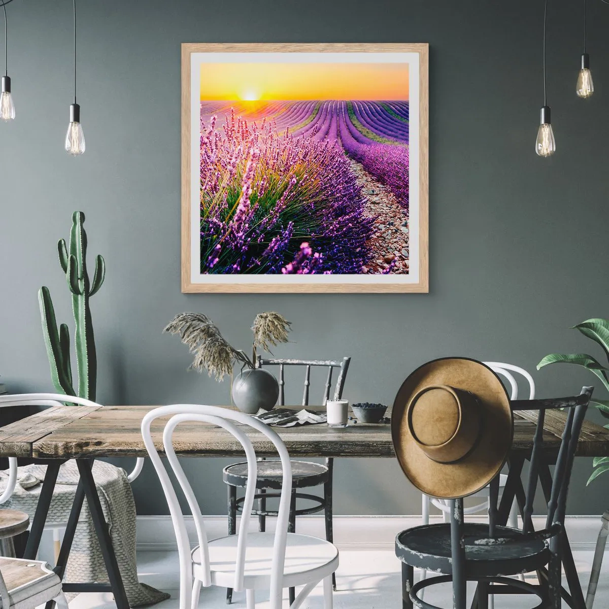 Poster in einem Rahmen aus heller Eiche - Duftende Kornfelder - 30x30 cm