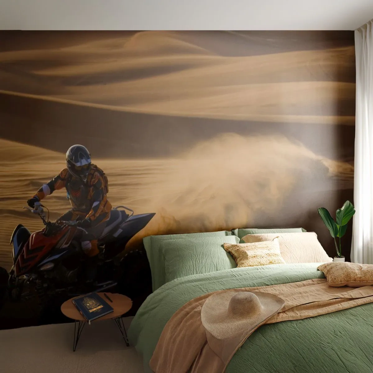 Fototapete Premium Sand - Auf den Sandwellen - Quad, Automobil, Wüste - 400x280 cm