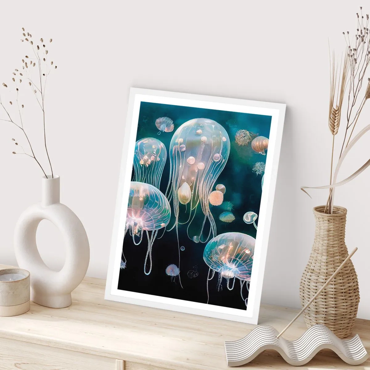 Poster in einem weißen Rahmen - Unterwasserball - 40x50 cm