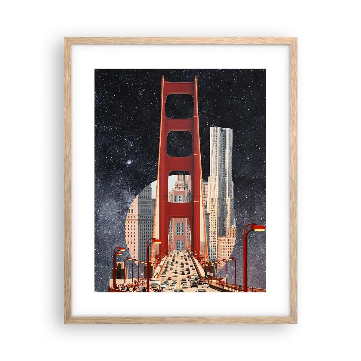 Poster in einem Rahmen aus heller Eiche - Immer im Mittelpunkt - 40x50 cm