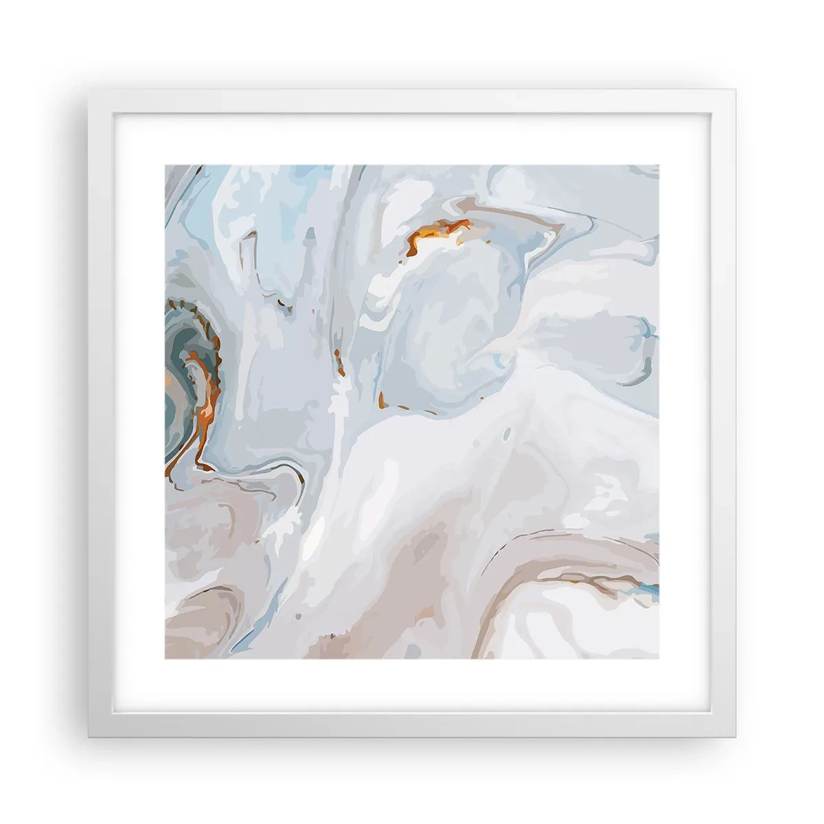 Poster in einem weißen Rahmen - Das Weiß wird erhoben - 40x40 cm