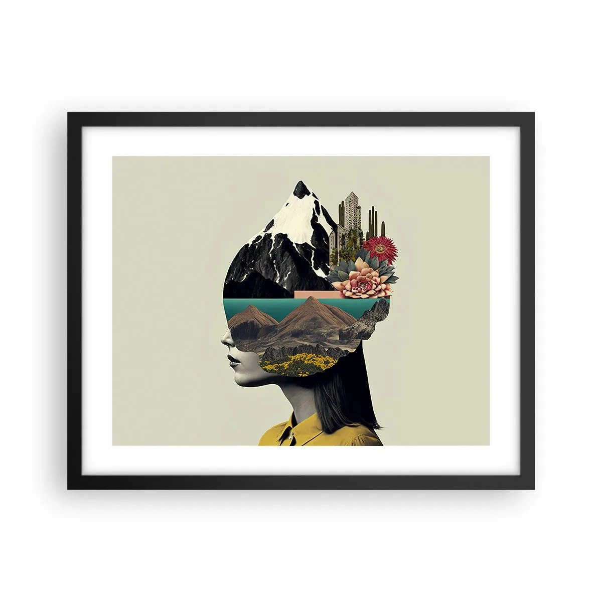 Poster in einem schwarzem Rahmen - Frau – bleibt immer ein Geheimnis - 50x40 cm
