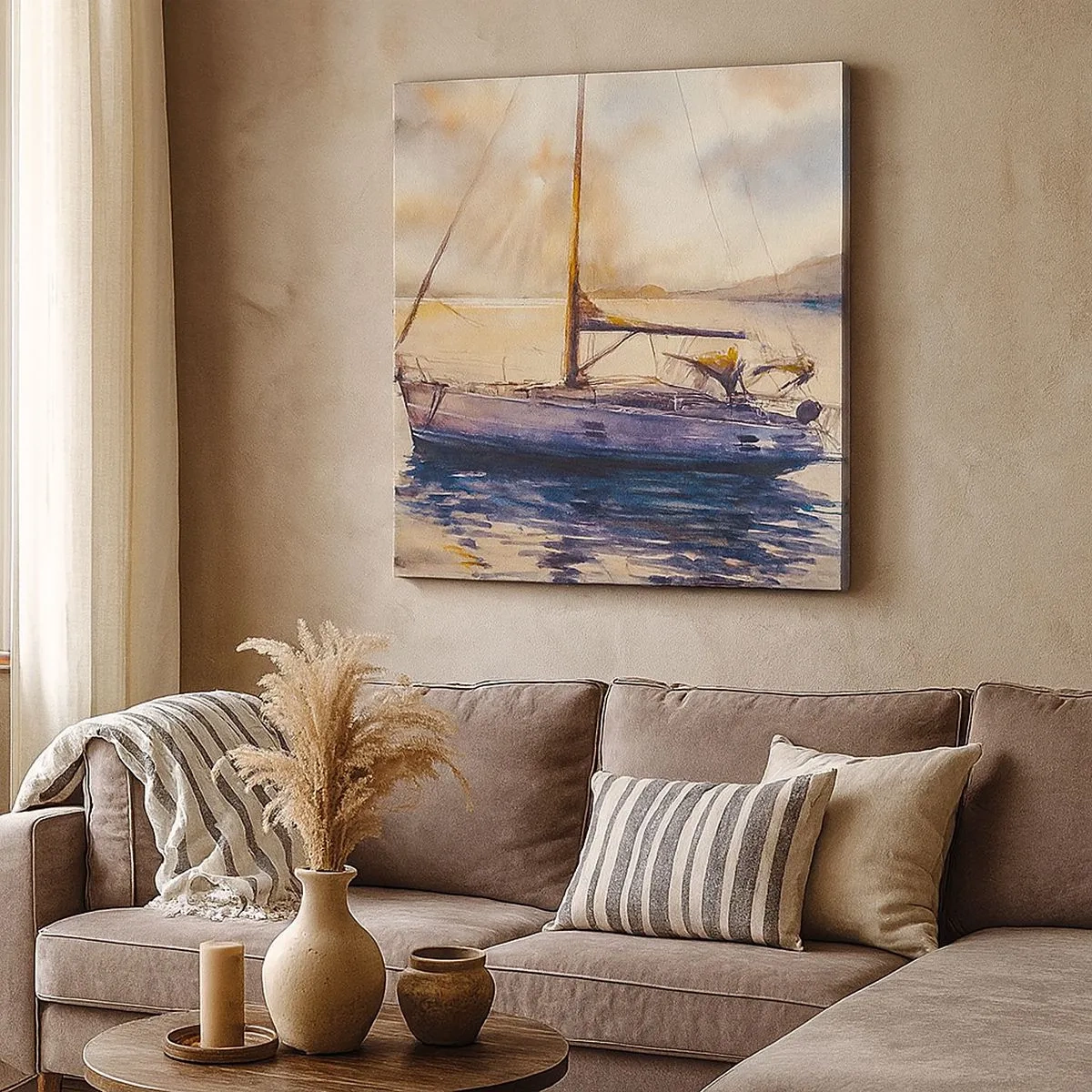 Bild auf Leinwand - Leinwandbild - Abend in der Bucht - 30x30 cm