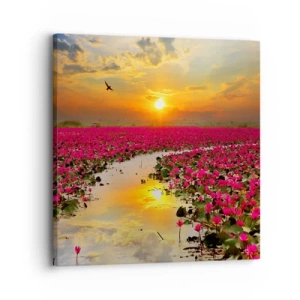 Bild auf Leinwand - Leinwandbild - Das geheime Leben des Sees - 30x30 cm