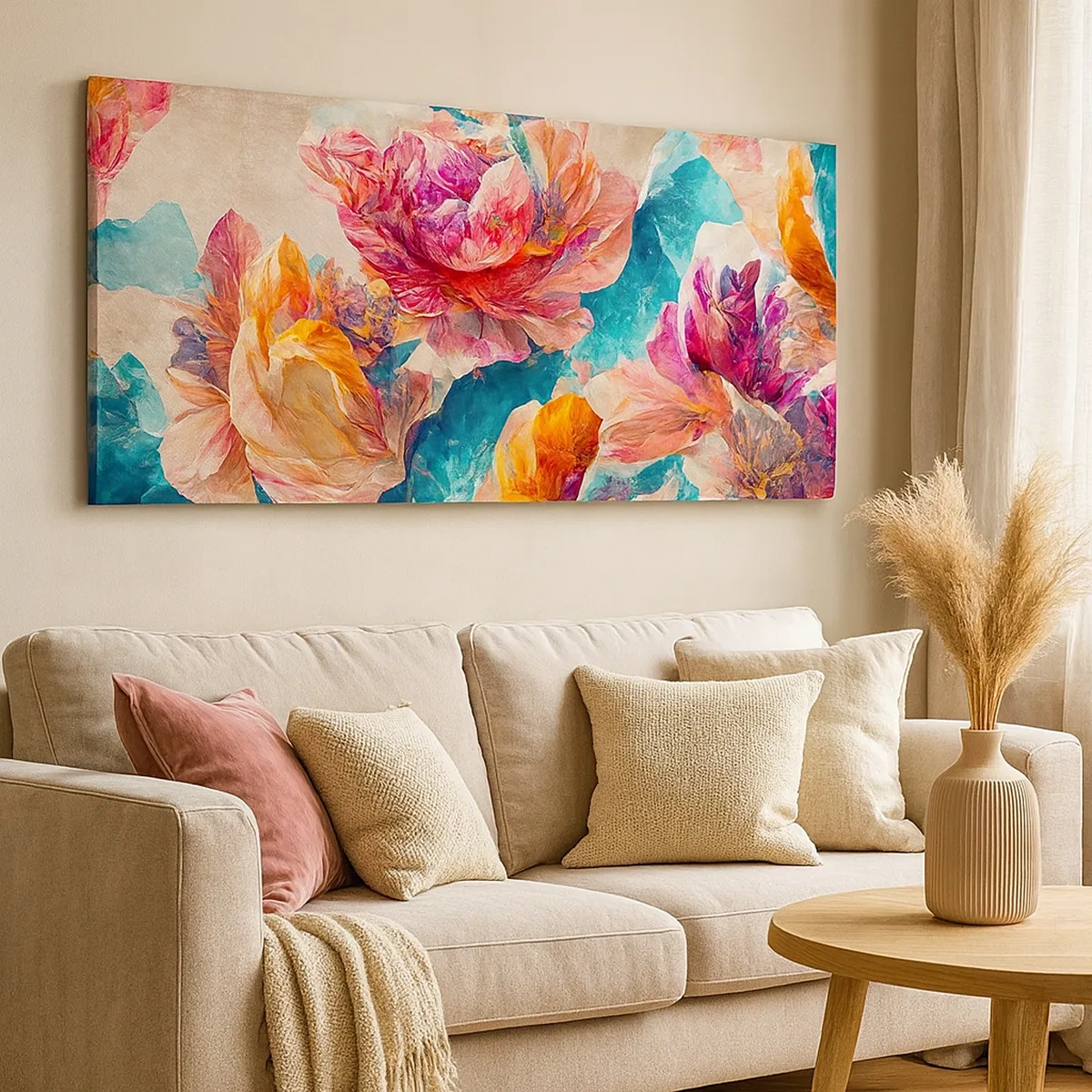 Bild auf Leinwand - Leinwandbild - Farbenpracht des Straußes - 30x30 cm