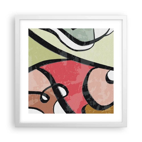 Poster in einem weißen Rahmen - Pirouetten unter Farben - 40x40 cm
