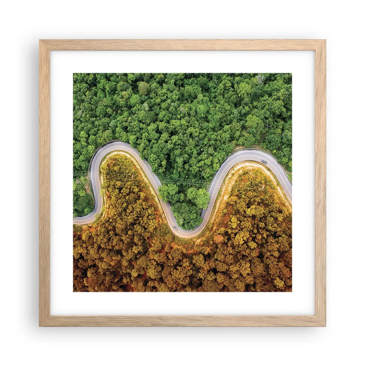 Poster in einem Rahmen aus heller Eiche - Grenzen und Durchbrüche - 40x40 cm