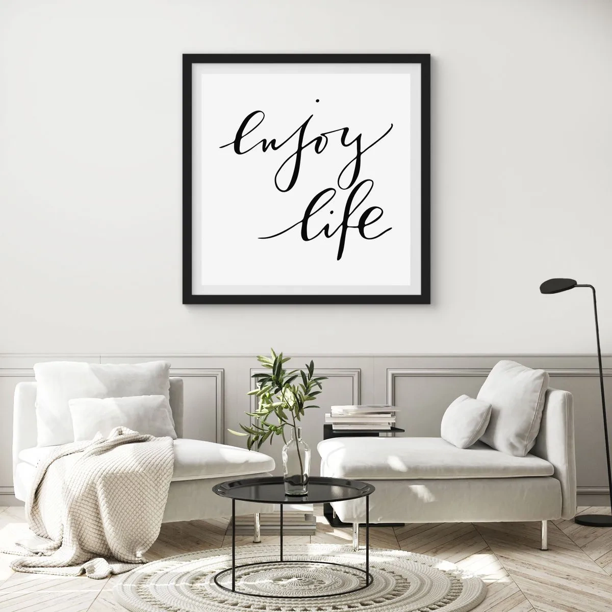 Poster in einem schwarzem Rahmen - Nichts hinzufügen… - 40x40 cm