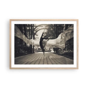 Poster in einem Rahmen aus heller Eiche - Der Tanz des Gartengeistes - 70x50 cm