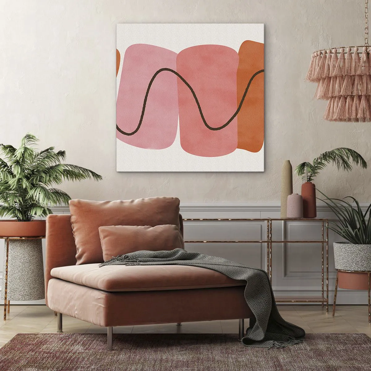 Bild auf Leinwand - Leinwandbild - Sanfte Bewegung der Formen - 50x50 cm