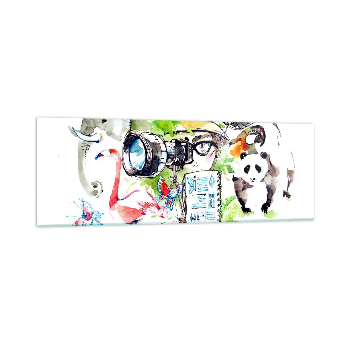 Glasbild - Bild auf glas - In der Linse eines Reisenden - 90x30 cm