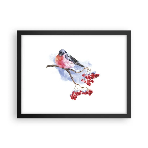 Poster in einem schwarzem Rahmen - Winter in Farbe - 40x30 cm