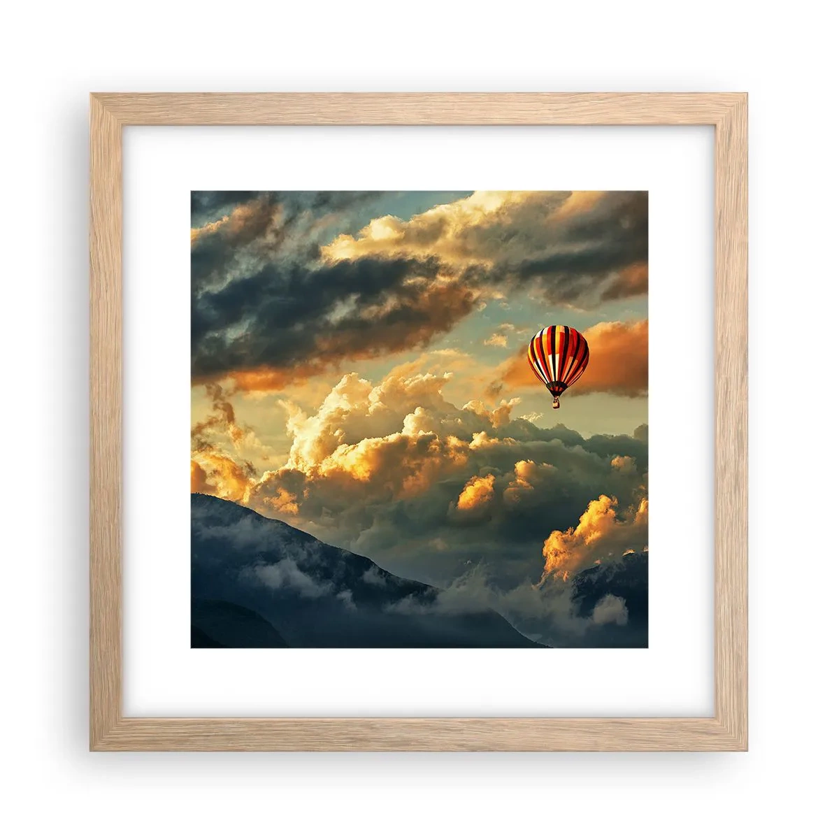 Poster in einem Rahmen aus heller Eiche - Ich fliege, weil ich es will - 30x30 cm