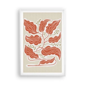 Poster in einem weißen Rahmen - Im Folkstil und korallenartig - 61x91 cm