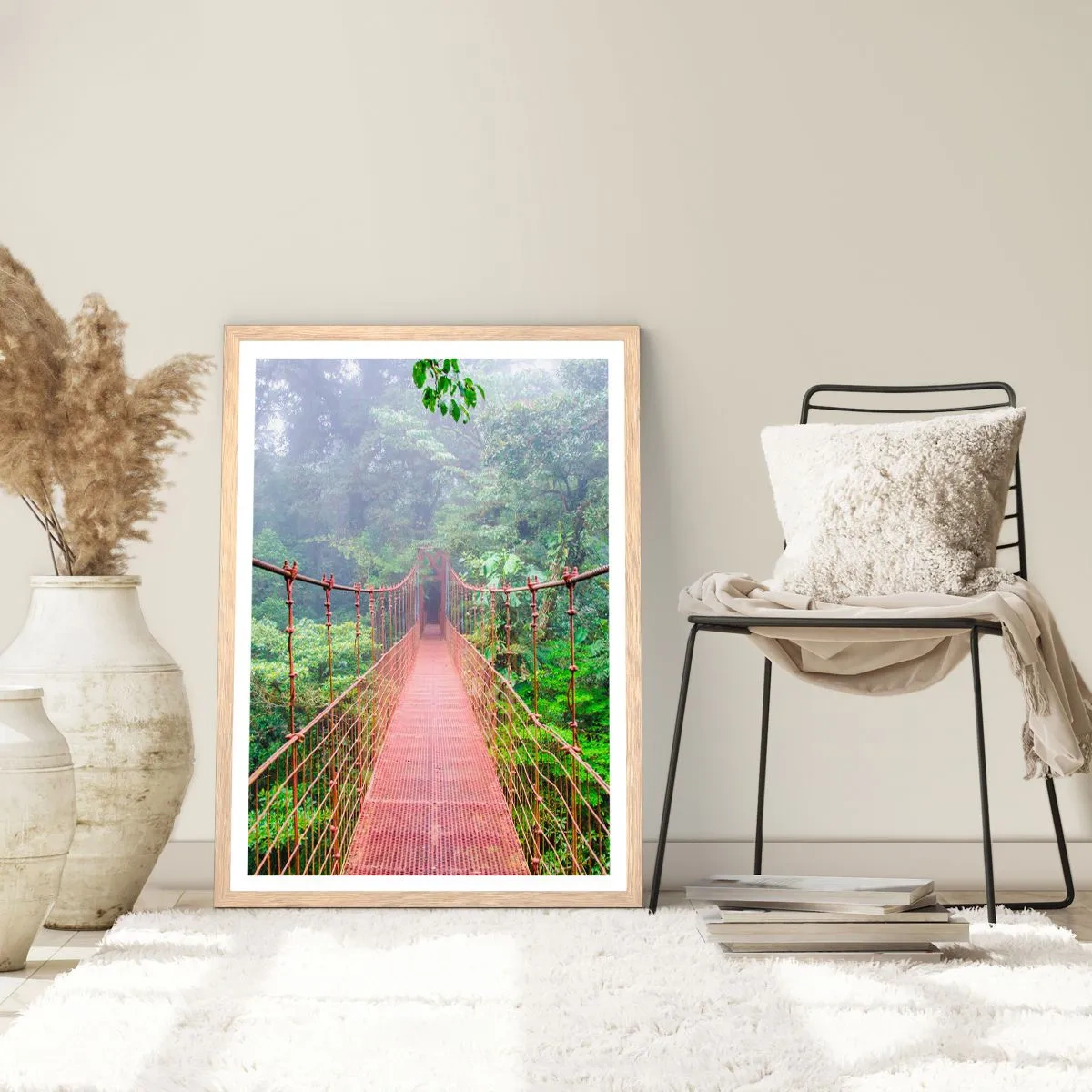 Poster in einem Rahmen aus heller Eiche - Über den Kronen aufgehängt - 70x100 cm