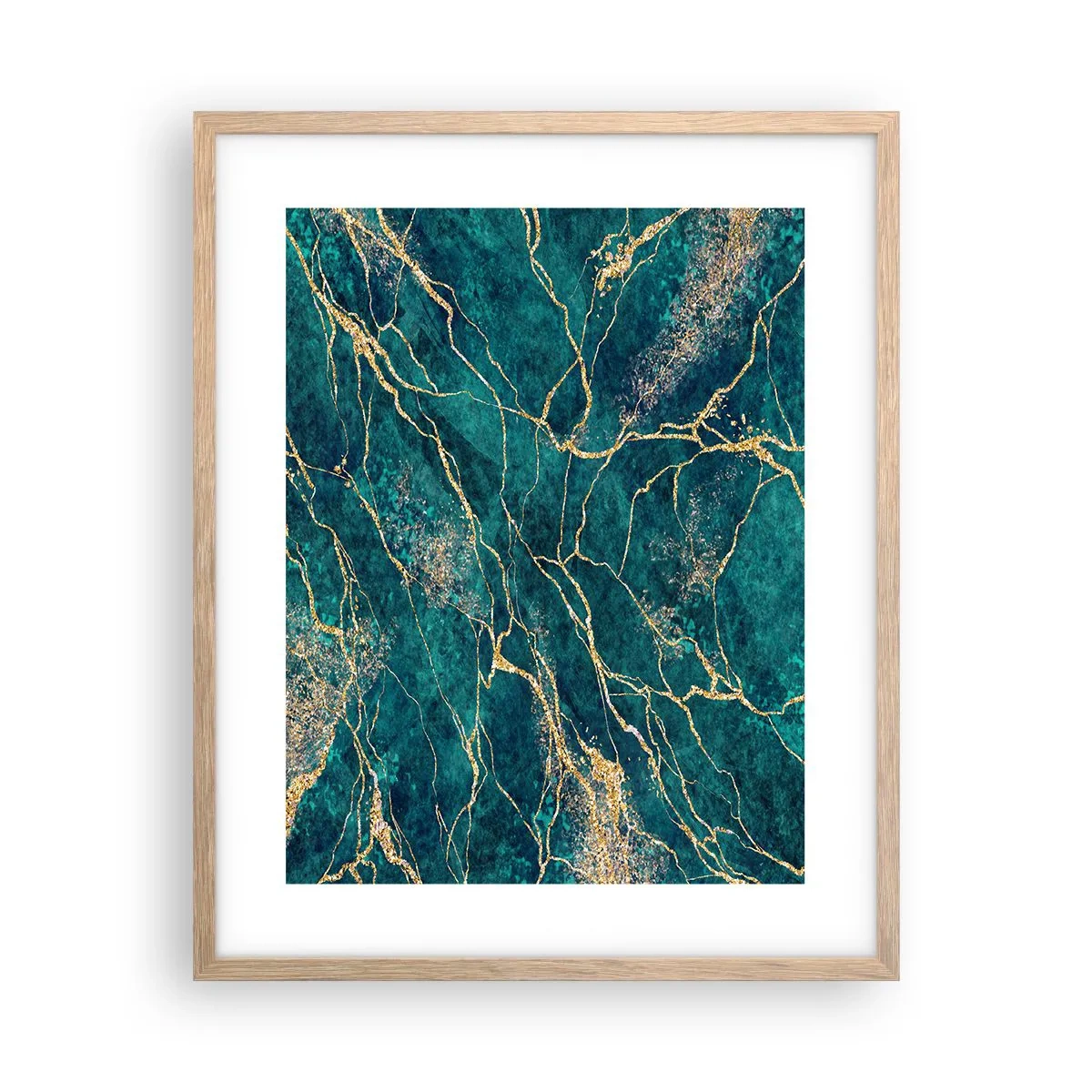 Poster in einem Rahmen aus heller Eiche - Goldmine - 40x50 cm