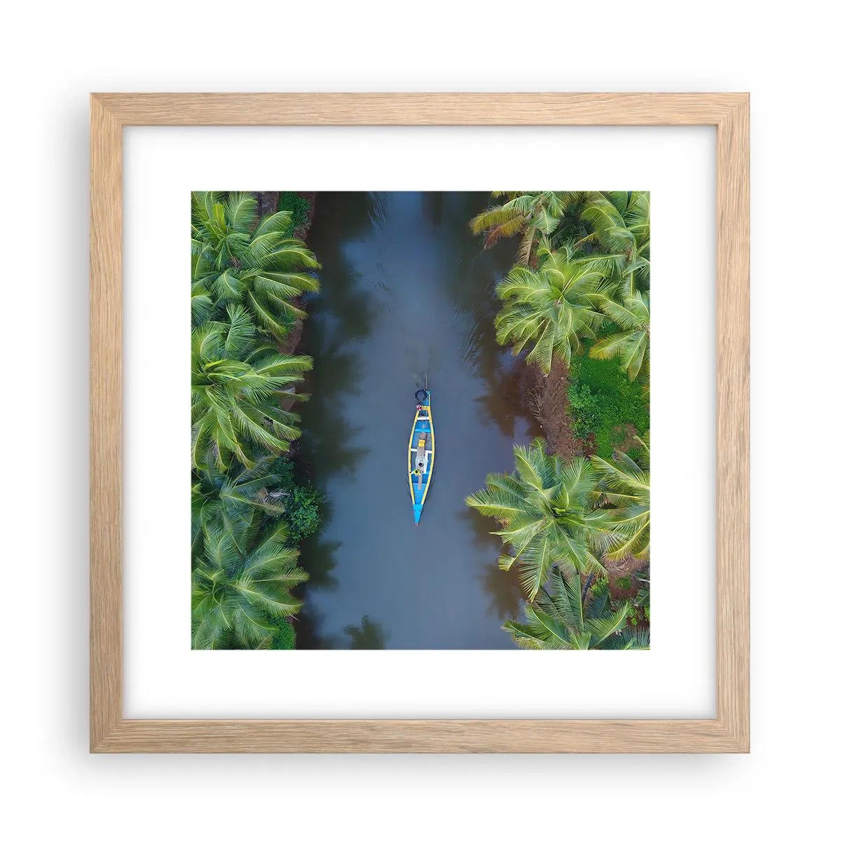 Poster in einem Rahmen aus heller Eiche - Auf einem tropischen Pfad - 30x30 cm