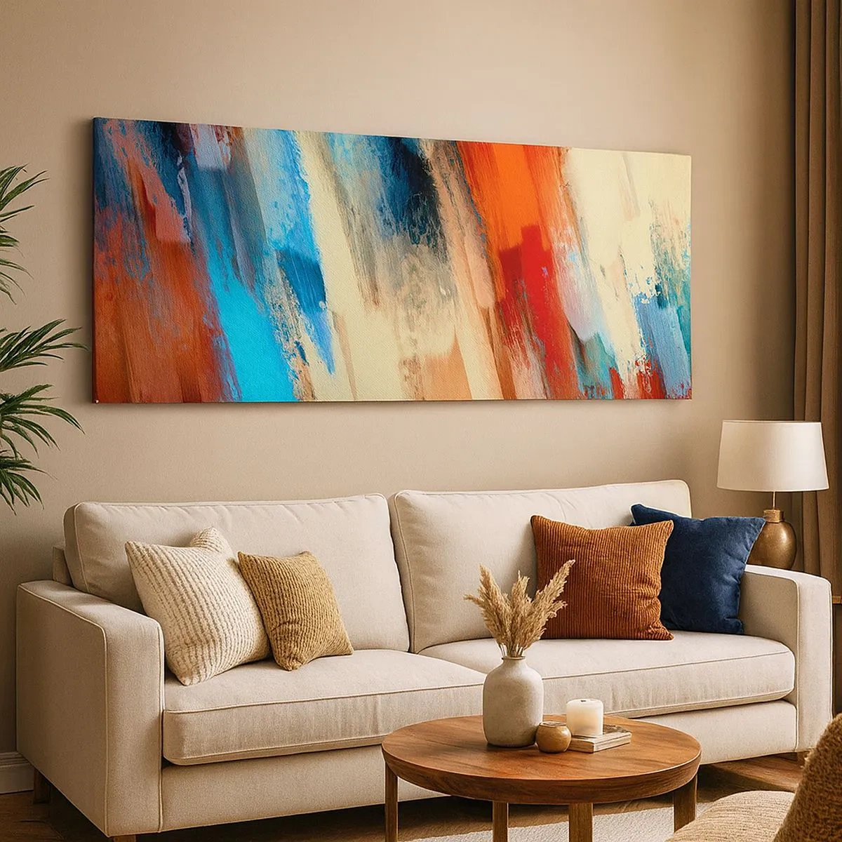 Bild auf Leinwand - Leinwandbild - Eine Kaskade von Farben - 100x40 cm