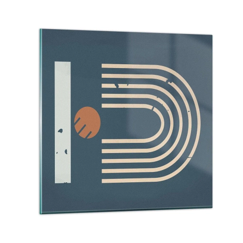 Glasbild - Bild auf glas - Geometrie auf dem Granatapfel - 60x60 cm