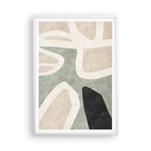 Poster in einem weißen Rahmen - Komposition mit schwarzem Motiv - 70x100 cm