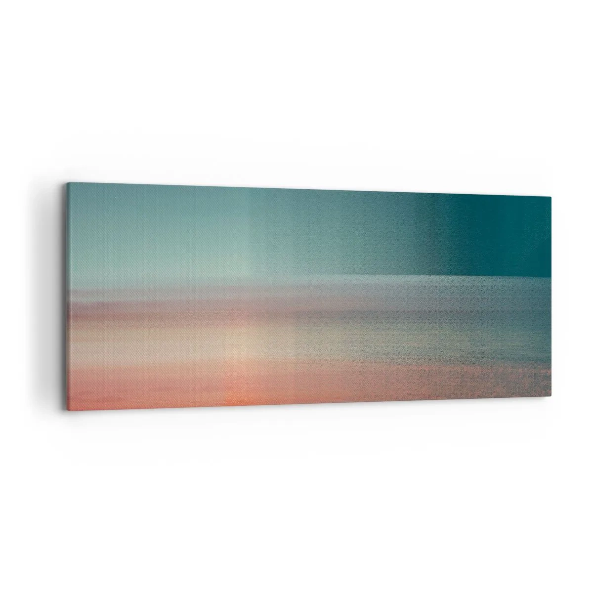 Bild auf Leinwand - Leinwandbild - Ein Sonnenuntergang in Pastelltönen über einem ruhigen Horizont - 120x50cm - Abstraktion: Lichtwellen - Moderne Wanddekoration für Wohnzimmer und Schlafzimmer ARTTOR