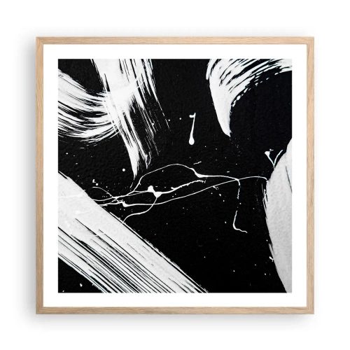 Poster in einem Rahmen aus heller Eiche - Dunkelheit durchbrechen - 60x60 cm