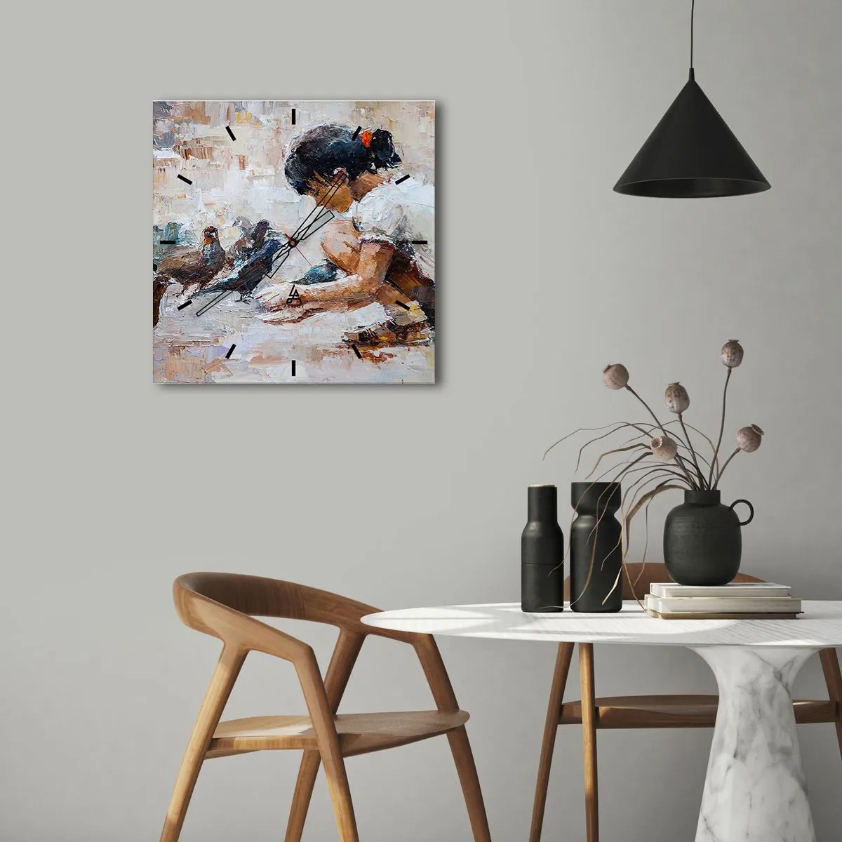 Wanduhr - Glasuhr - Die Kleinen und die Schönsten - 40x40 cm