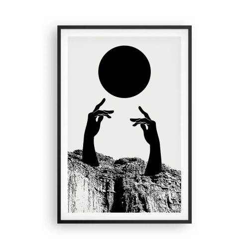 Poster in einem schwarzem Rahmen - Surrealistische Komposition: die Sonne und der Rest - 61x91 cm